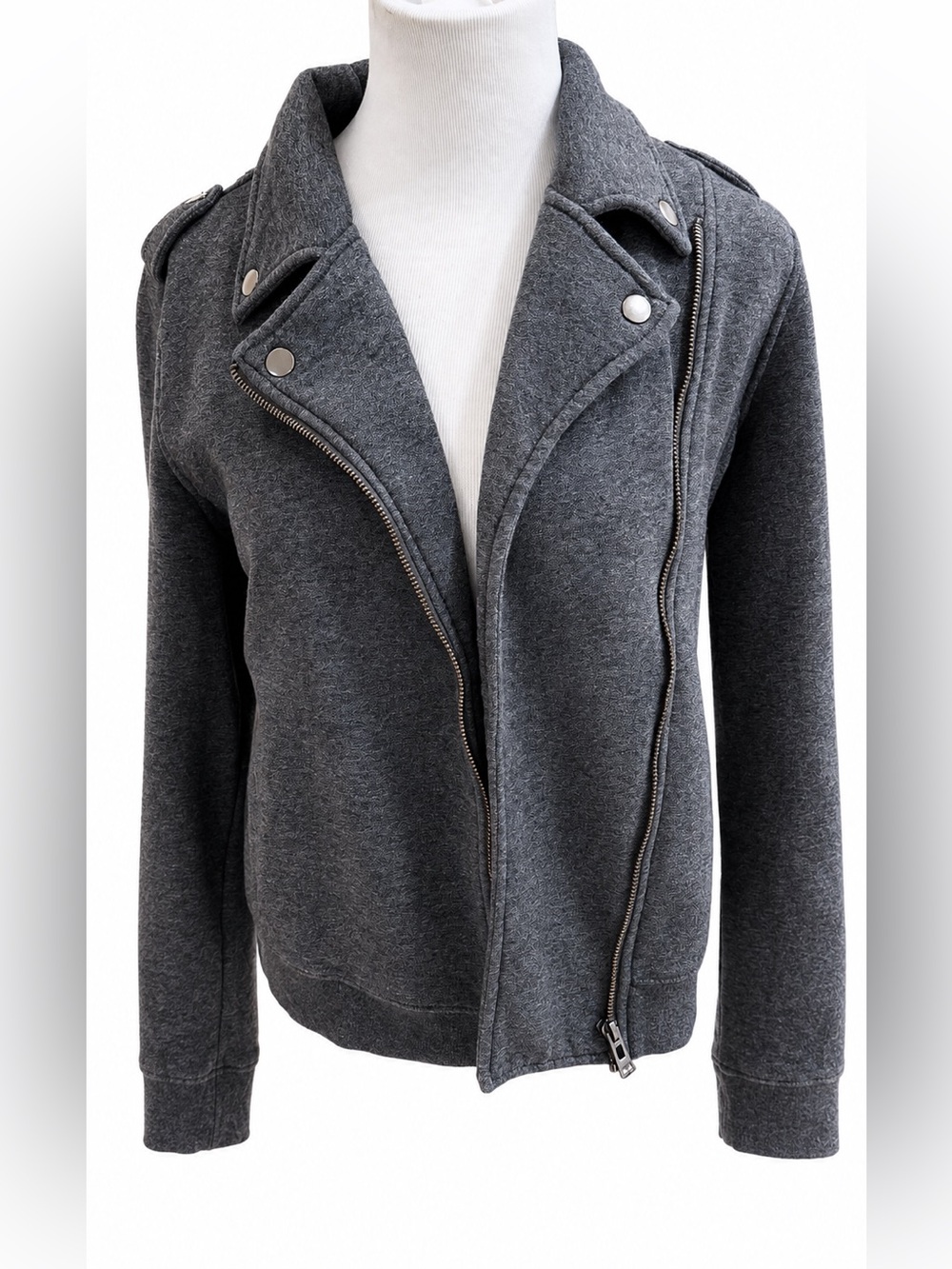 Fox Women's Charcoal Gray Bomber Moto Jacket
